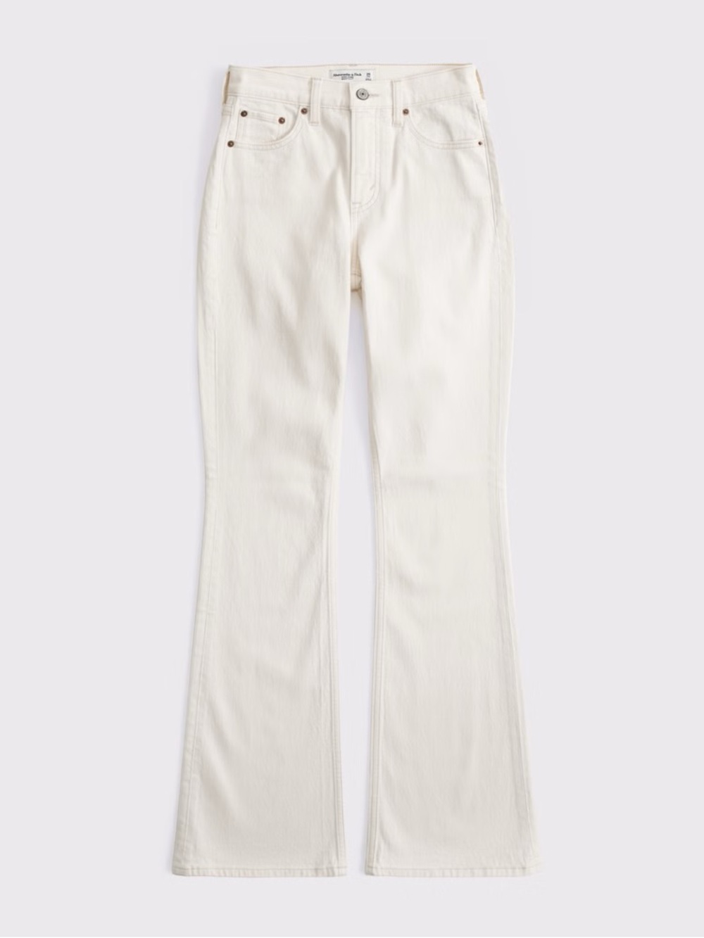 ABERCROMBIE & FITCH High Rise Cream Bootcut Jeans